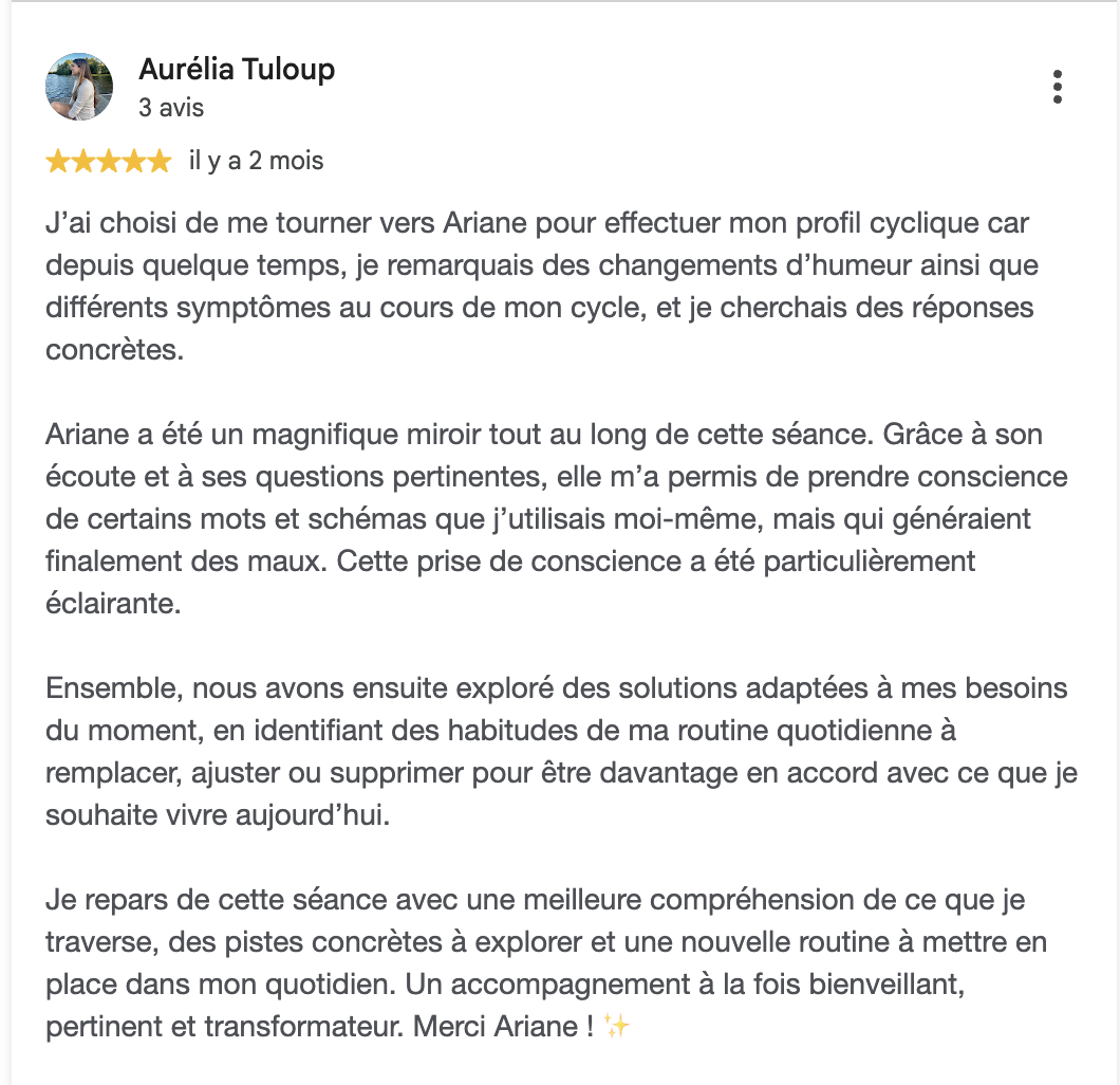 Avis Google de Marie