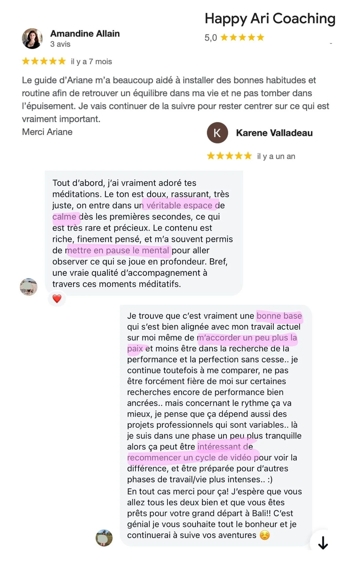 Avis clients et retours sur le programme