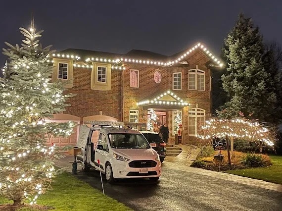 Christmas lights installation
