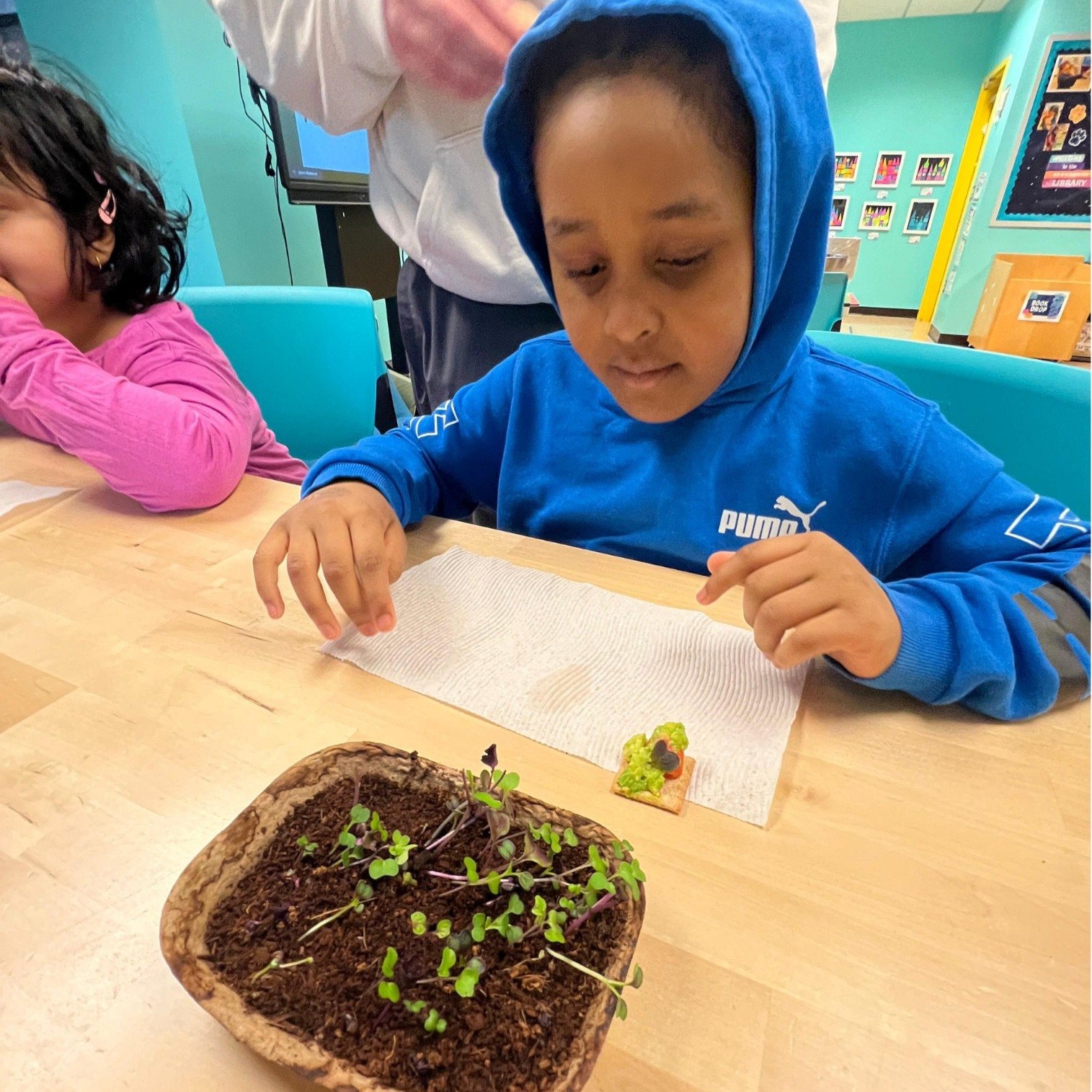 Students taking part in the Edible Kitchen program