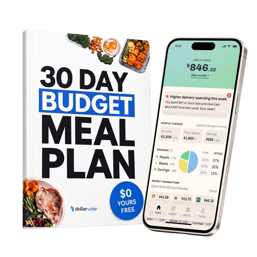 30 Day Budget Meal Plan and Dollarwise app preview