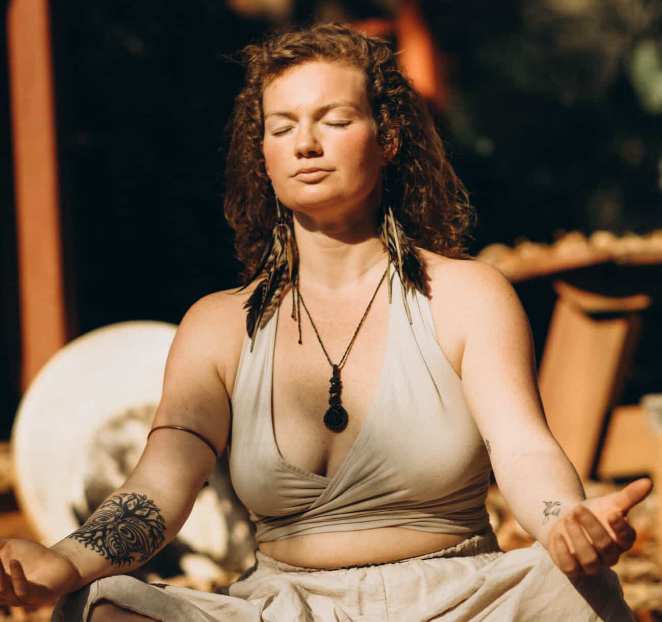 Solara Wellbeing practitioner leading a corporate breathwork and sound healing session in Atlanta