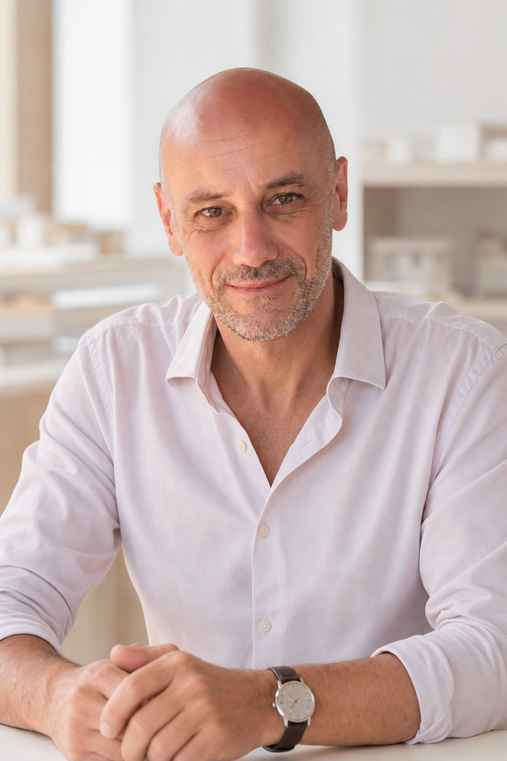 Christoph Blumenthal, Architekt, im Atelier