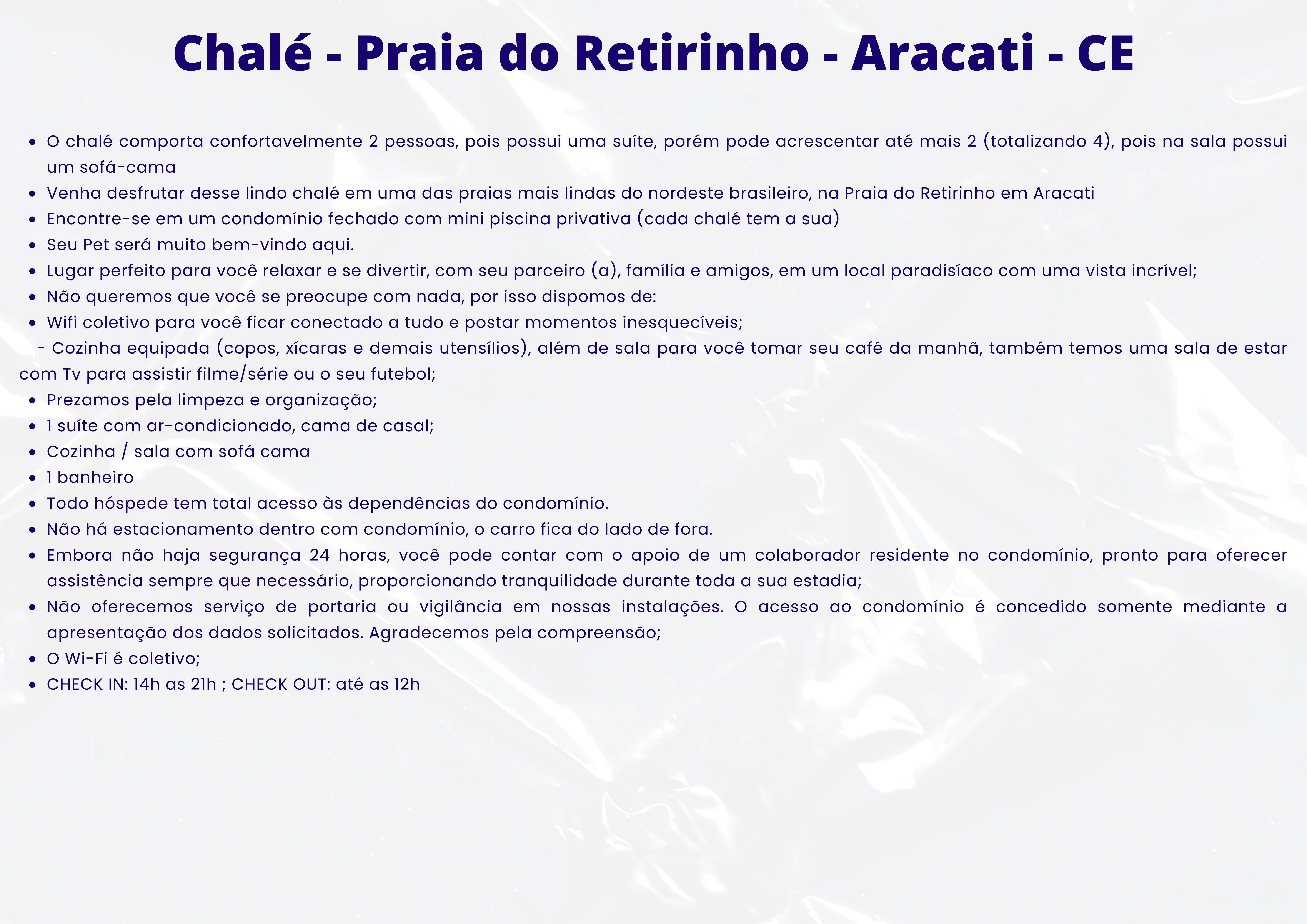Chalé da Praia Retirinho