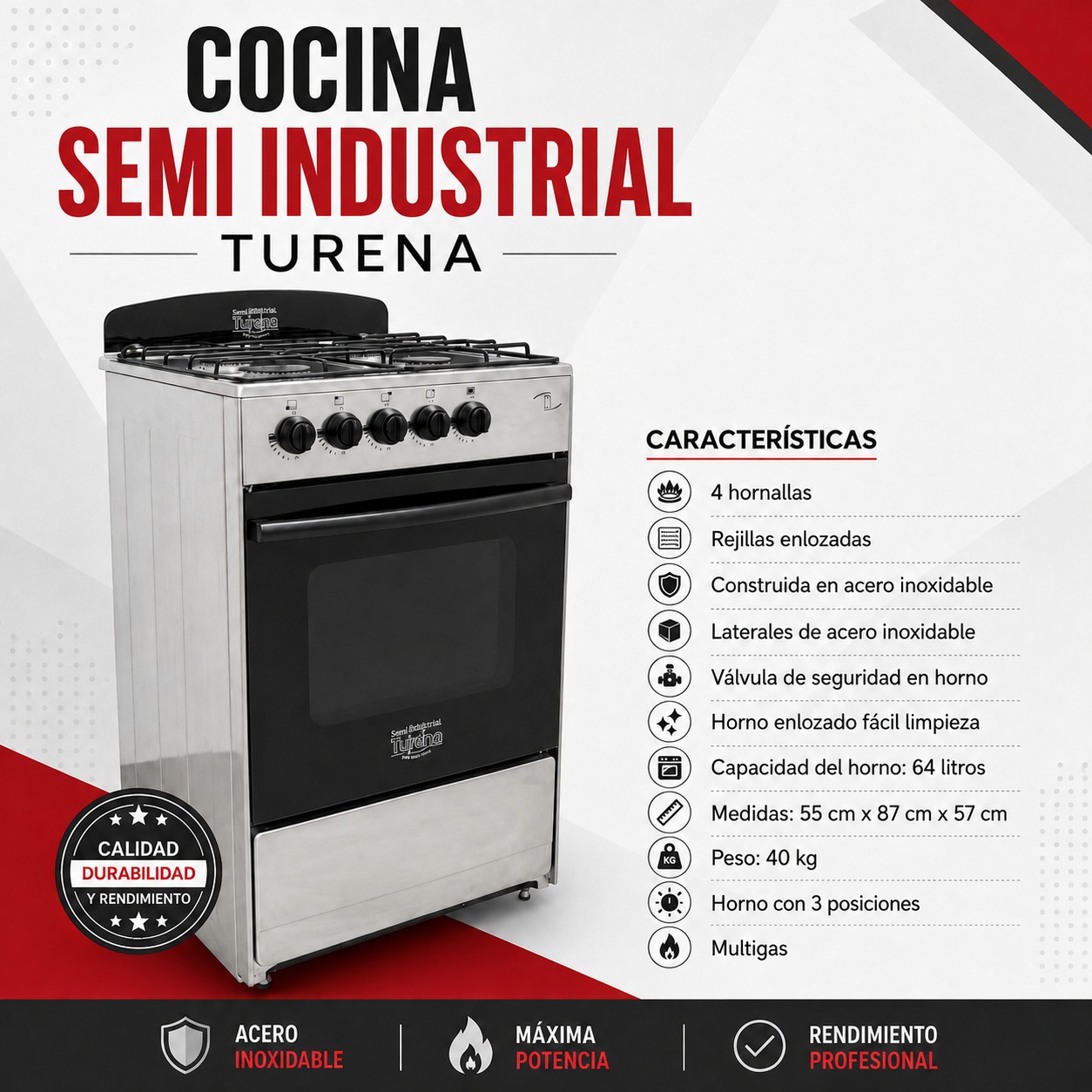 COCINA TURENA SEMI-INDUSTRIAL