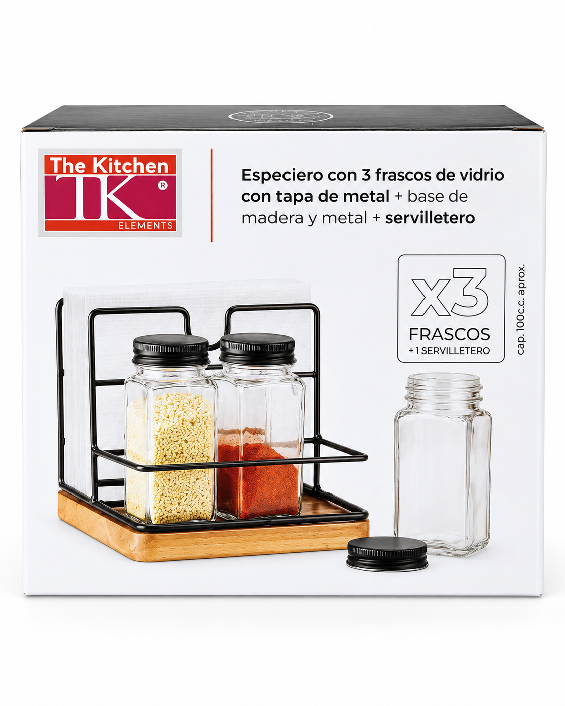 SET 3 ESPECIERO MADERA/METAL 1 4701