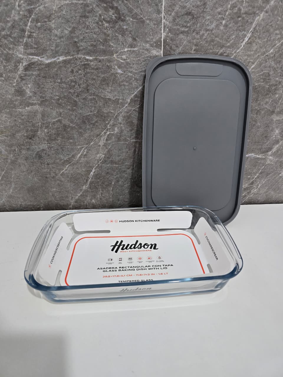 ASADERA DE VIDRIO CON TAPA HUDSON VT01T