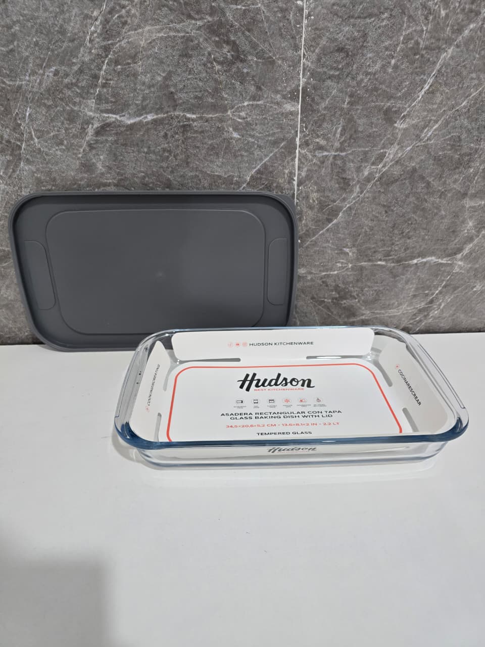 ASADERA DE VIDRIO CON TAPA HUDSON VT02T