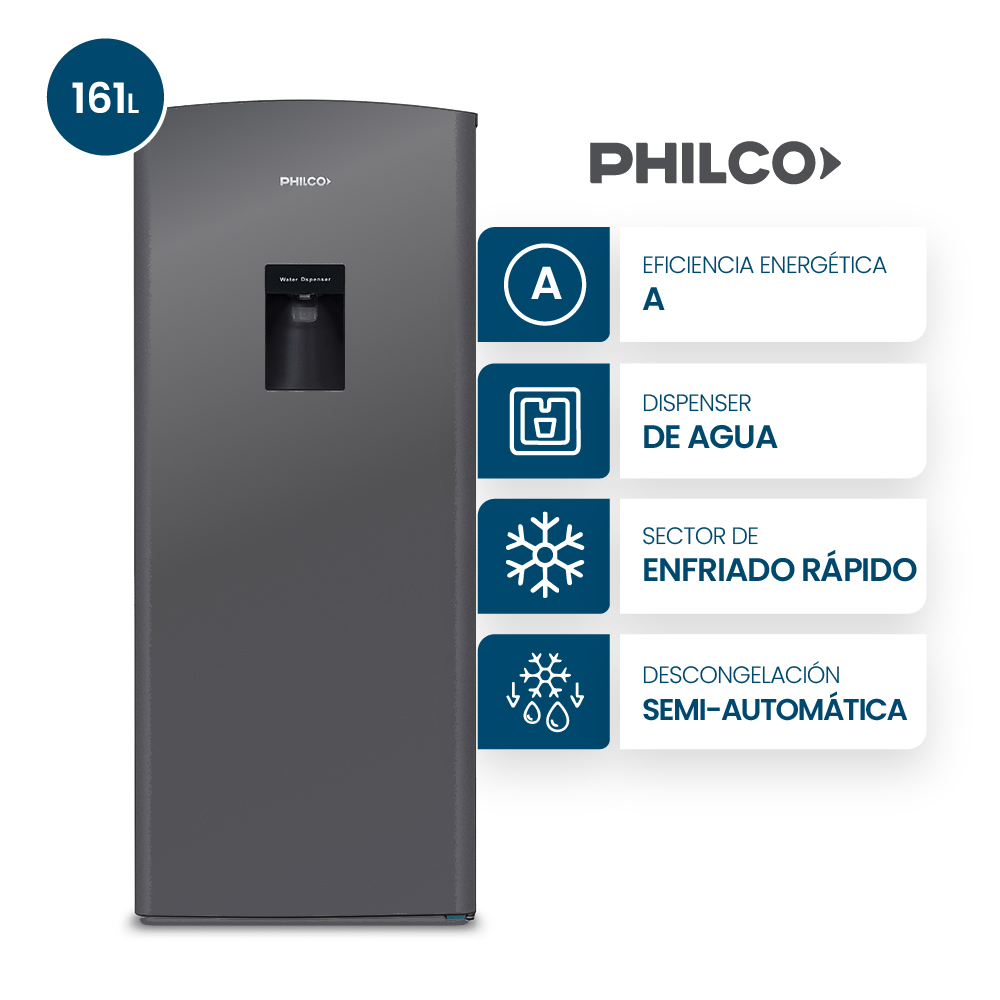 HELADERA PHILCO C/ DISPENSER PHSD179PD2 161L