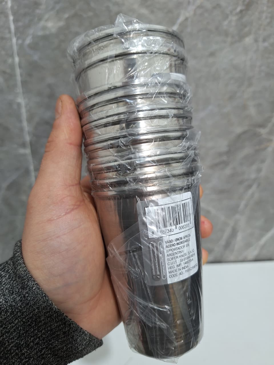 VASO ACERO 9CM PACK x12U