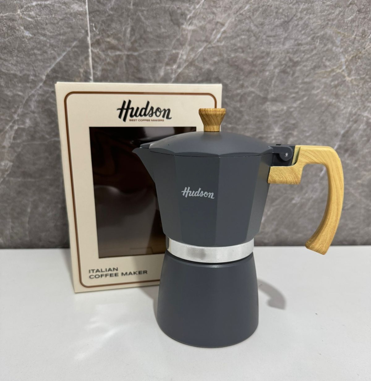 CAFETERA HUDSON TIPO ITALIANA GRIS M022