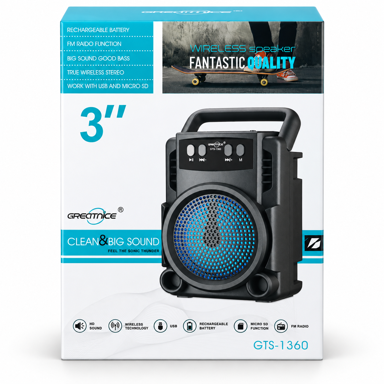 PARLANTE DE 3"PULGADAS GTS-1360
