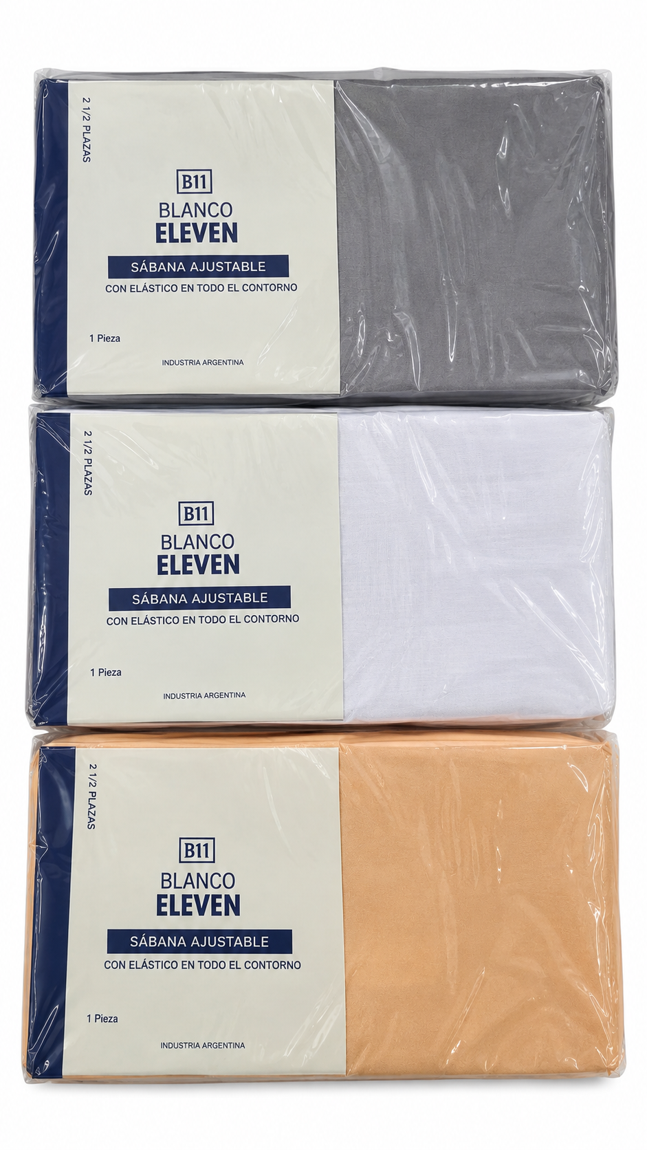SABANA AJUSTABLE BLANCO ELEVEN 2 1/2(COLOR VARIOS)