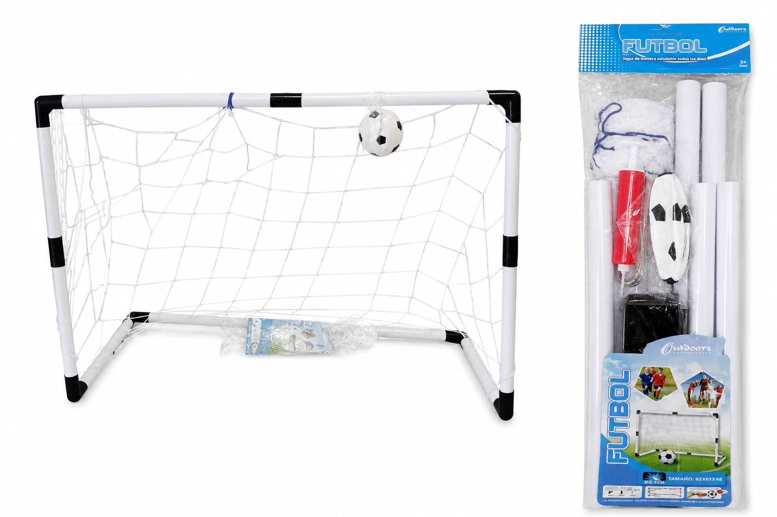MINI FUTBOL OUTDOORS ARCO+PELOTA CON INFLADOR