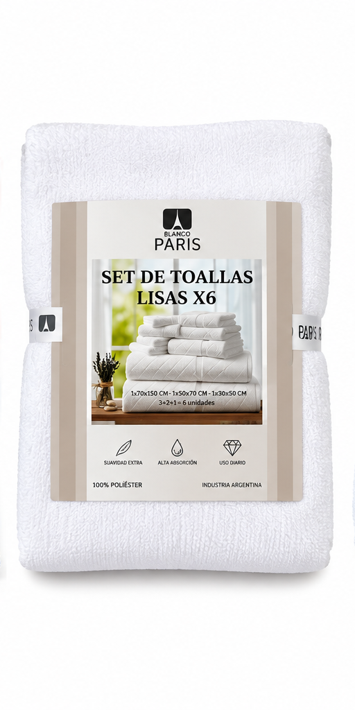 SET DE TOALLAS MICRO LISASX6 TLL6298