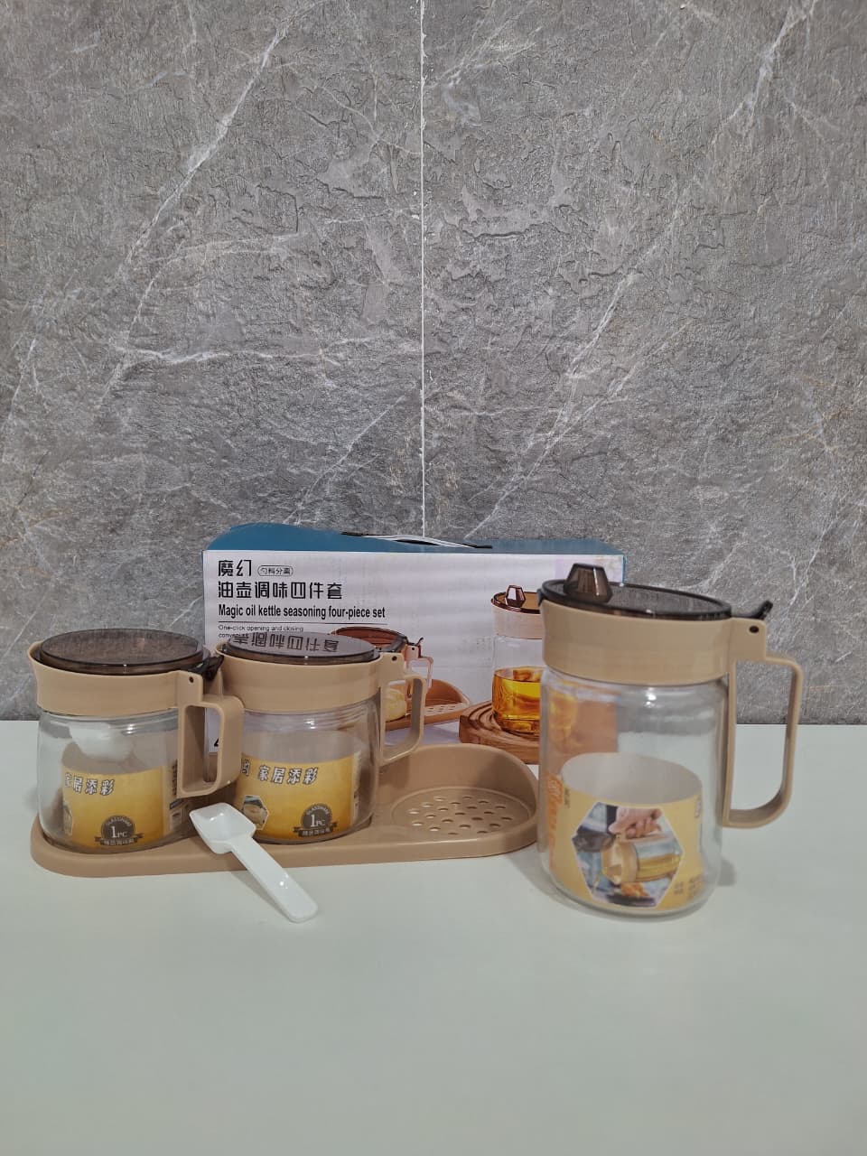 SET DE FRASCOS DE CRISTAL C/ TAPA PLASTICA VP-1