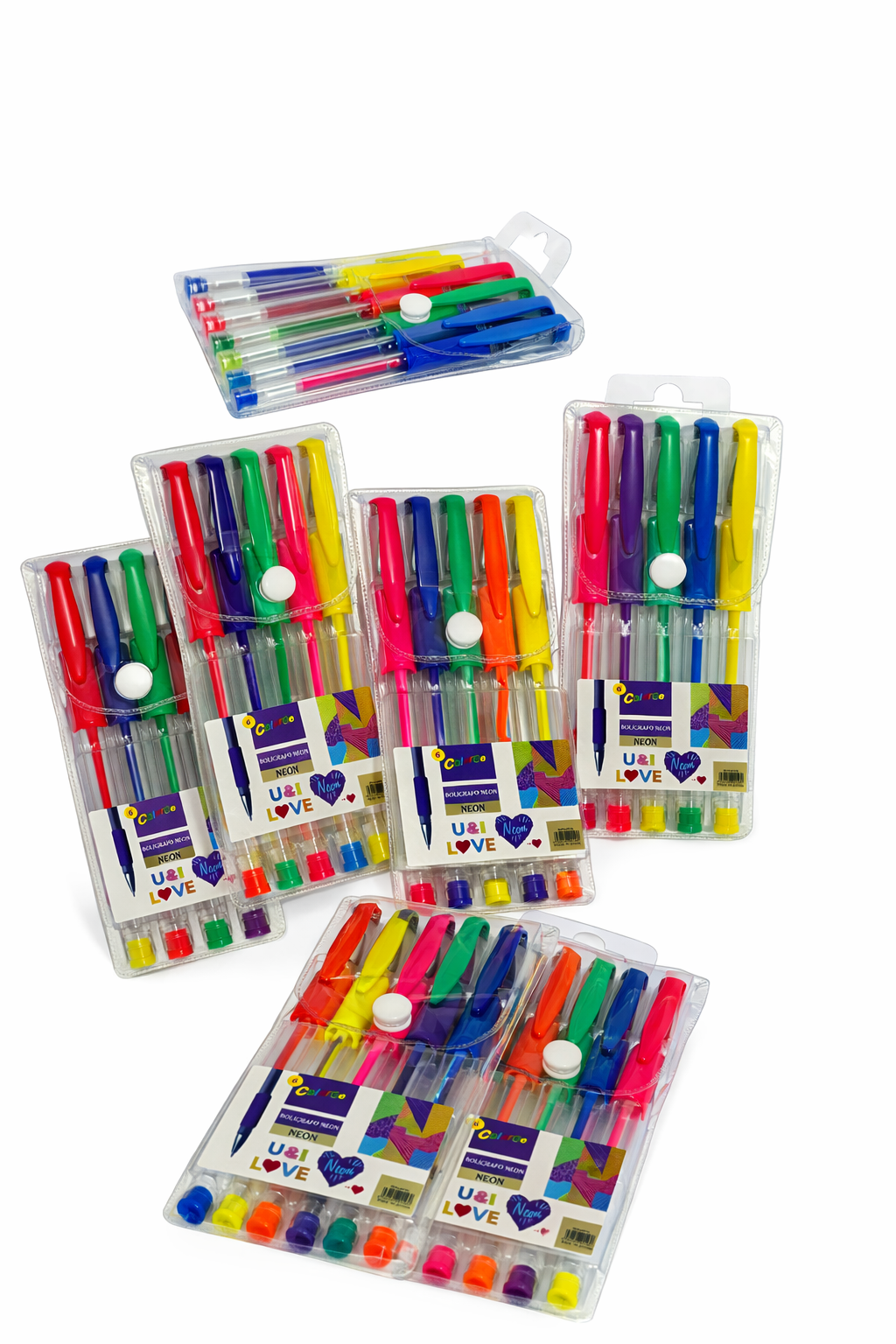 SET BOLIGRAFO NEON G015-6PCS