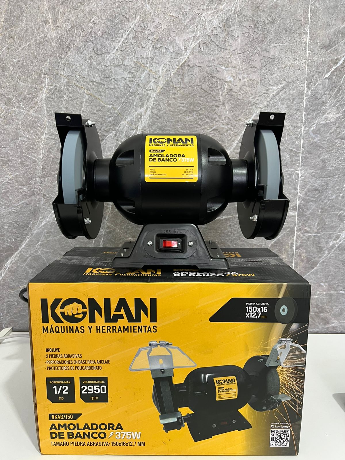 AMOLADORA DE BANCO KONAN 375W KAB/150