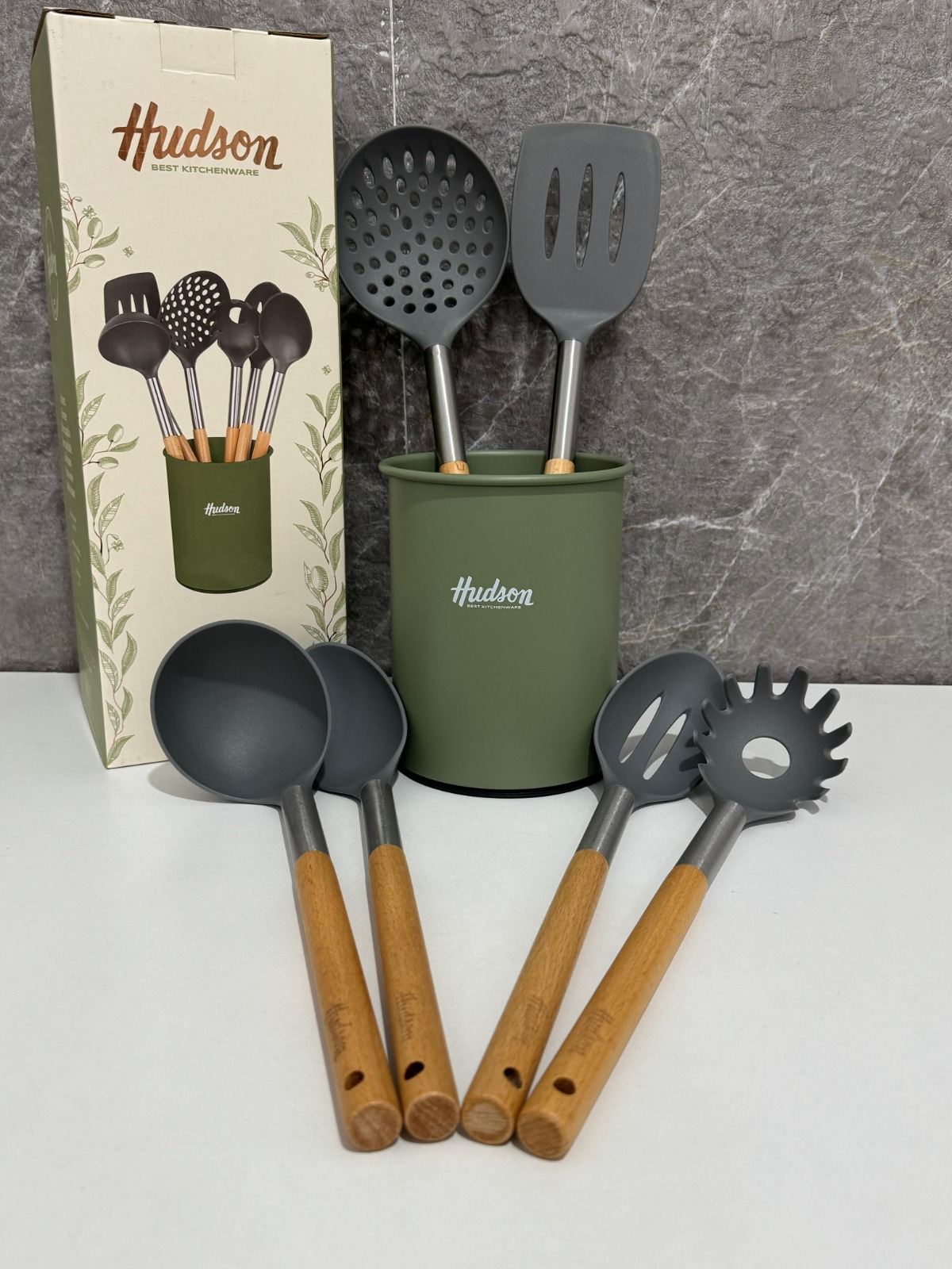 SET UTENSILIOS MADERA/OLIVE HUDSON 6470