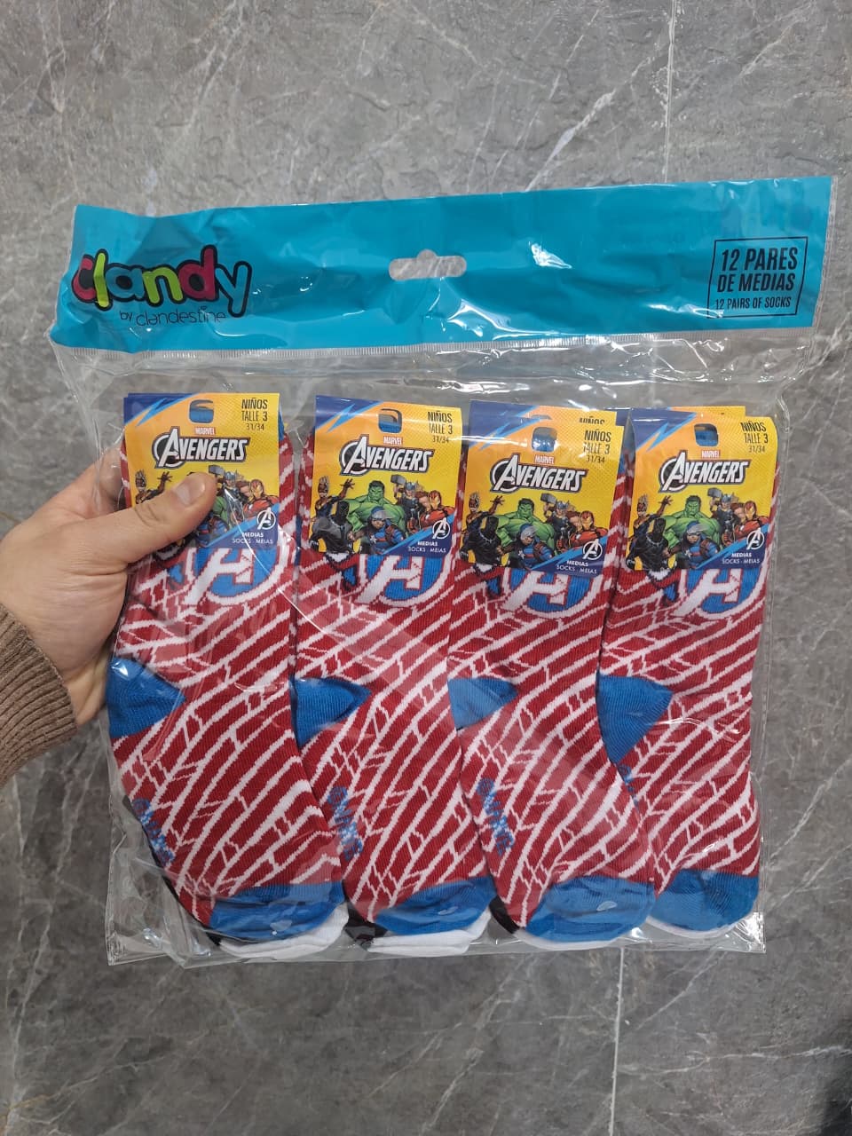 12 PARES DE MEDIAS AVENGERS