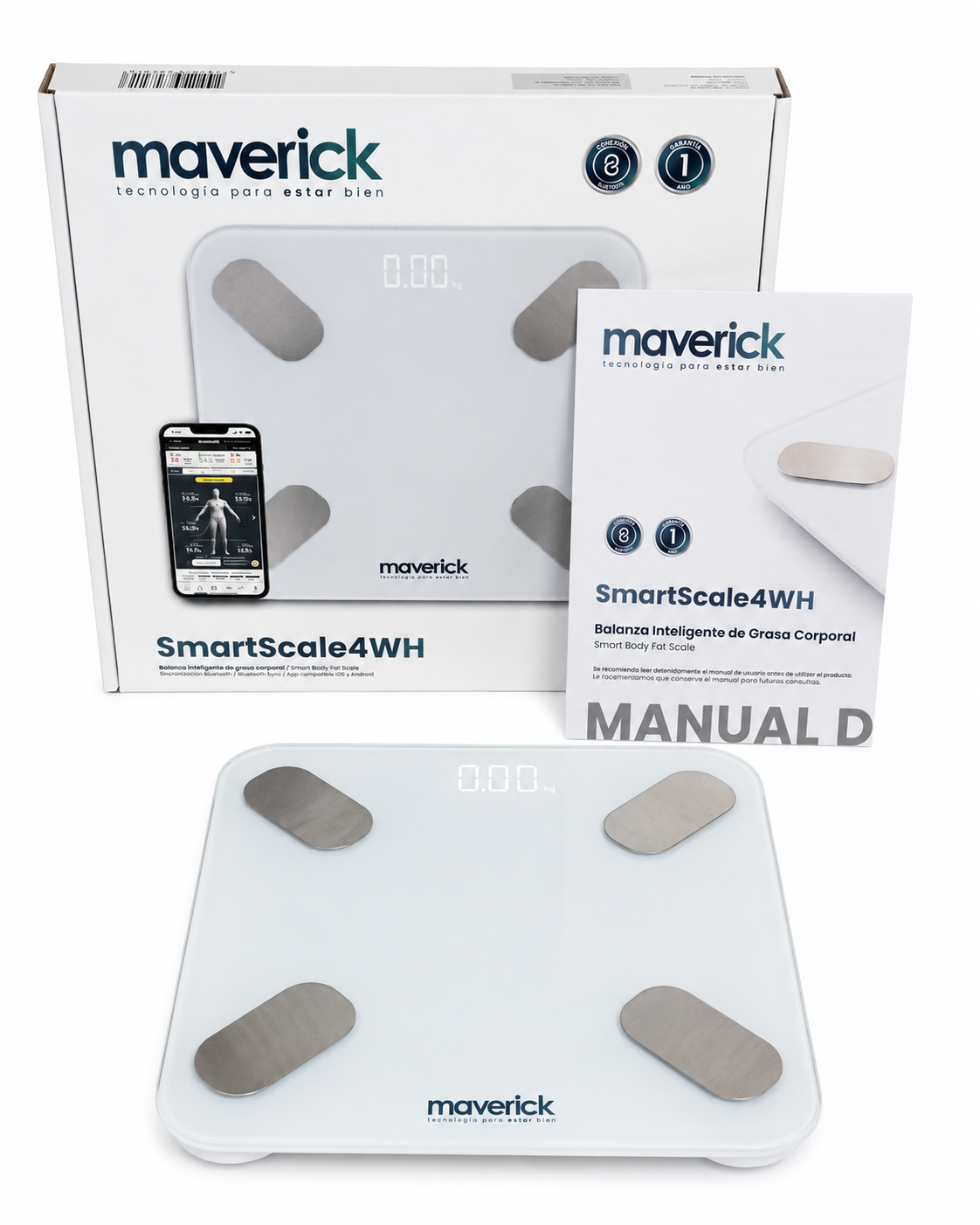 BALANZA DIGITAL DE BAÑO MAVERICK SCALE4WH