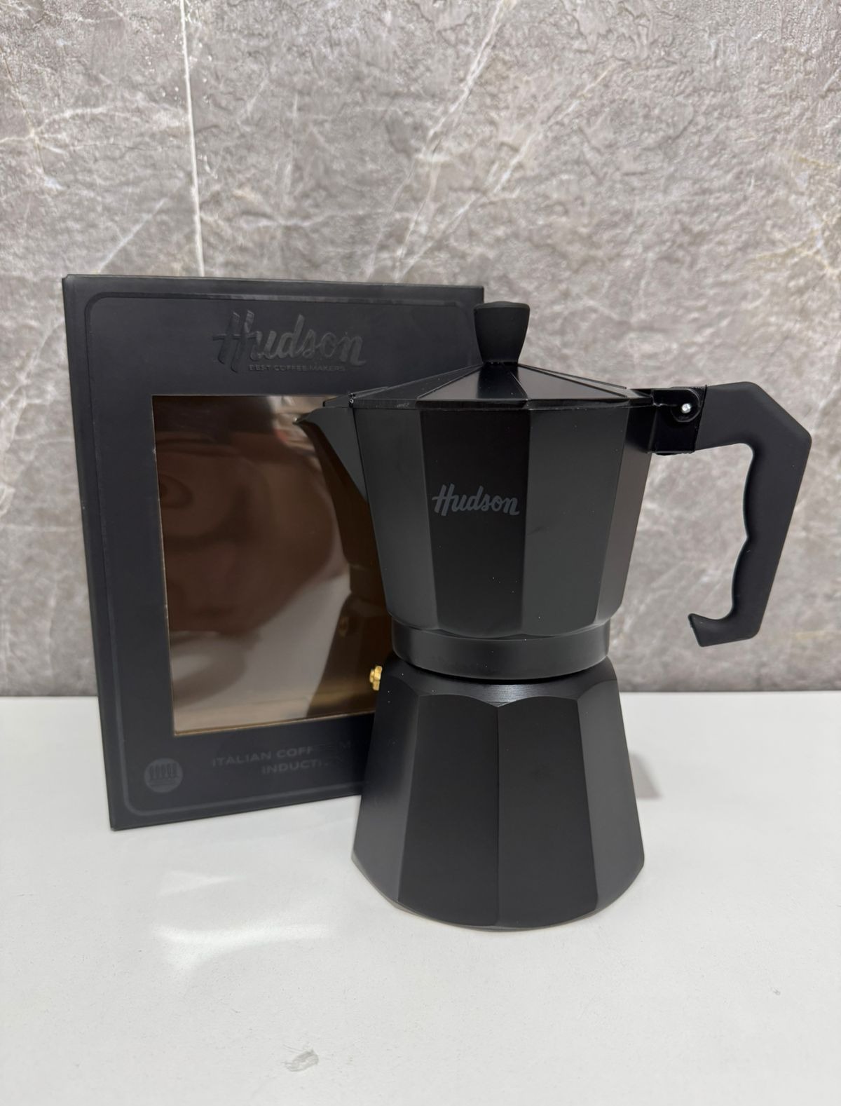 CAFETERA HUDSON TIPO ITALIANA ALUM NEGRA M010
