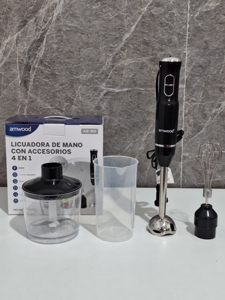 LICUADORA DE MANO AMWOOD 4 EN 1 AW-800