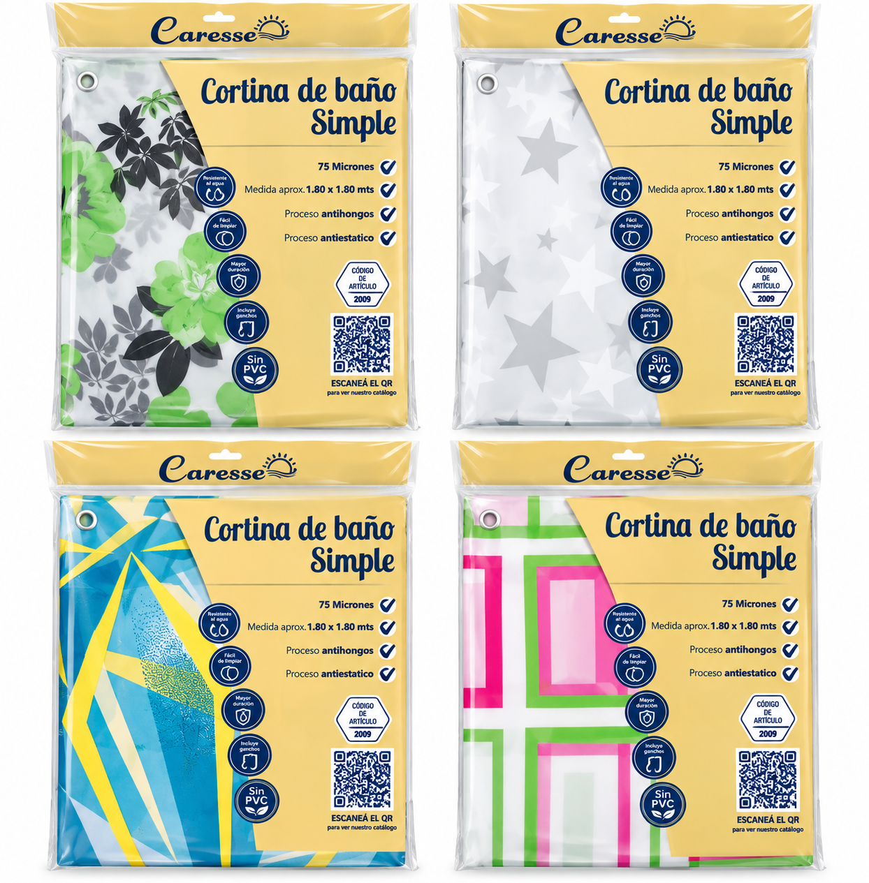 CORTINA DE BAÑO SIMPLE CARESSE