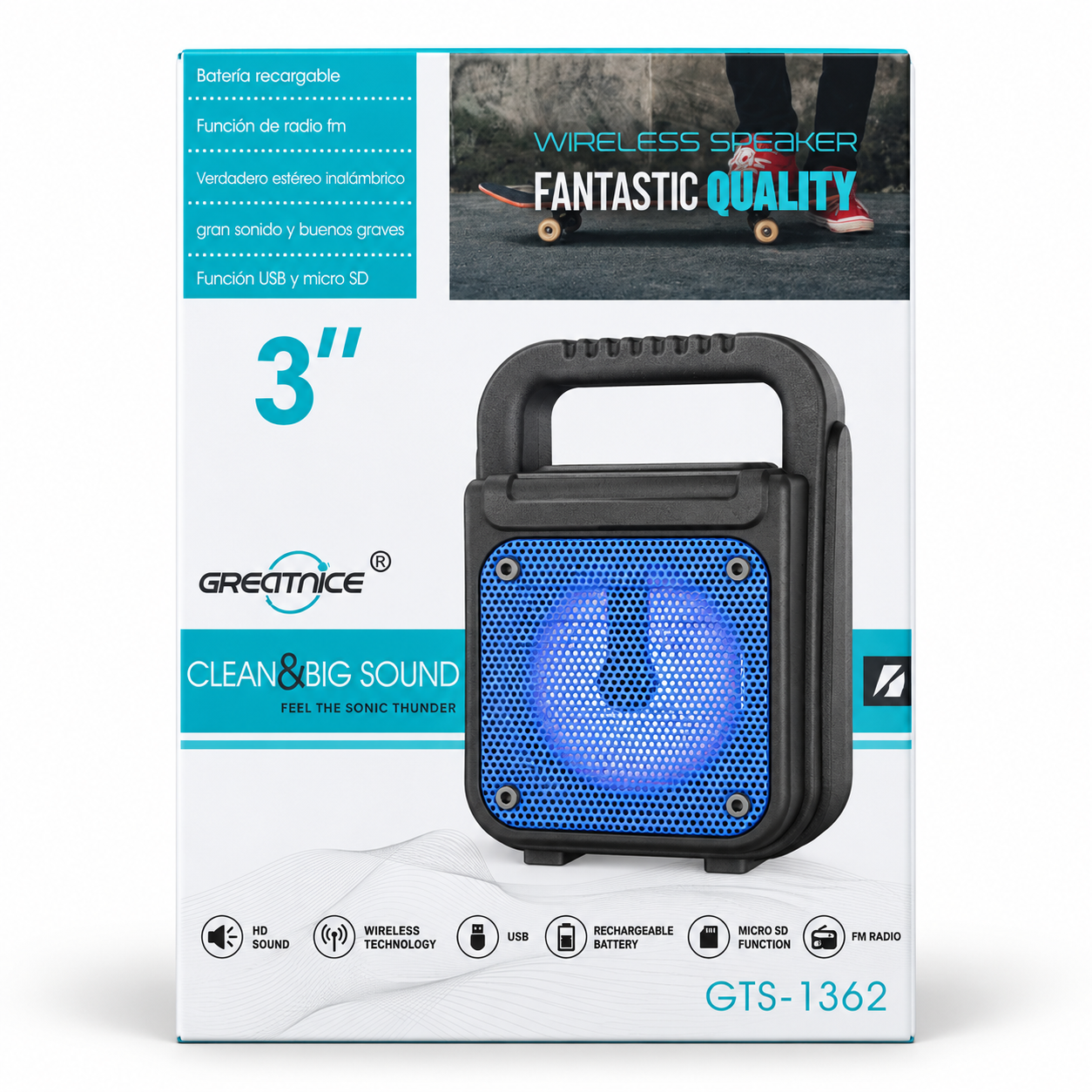 PARLANTE DE 3"PULGADAS GTS-1362