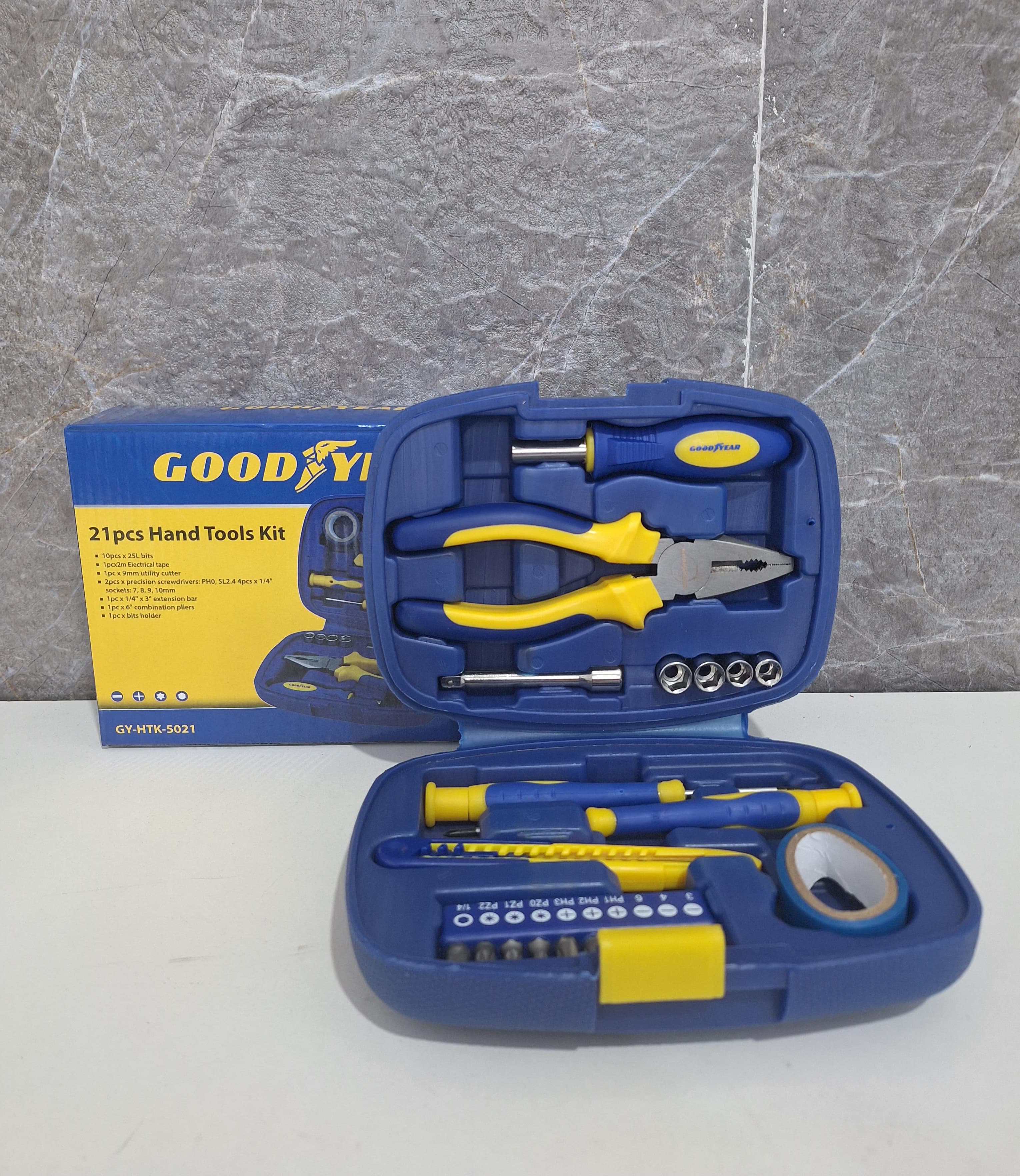 SET DE HERRAMIENTAS GOOD YEAR 21PCS GY-HTK-5021
