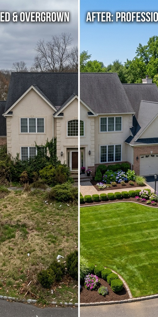Before professional landscaping services in Wayne NJ