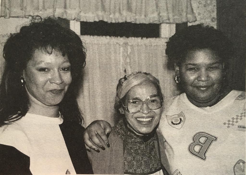 Rhea McCauley with Auntie Rosa Parks