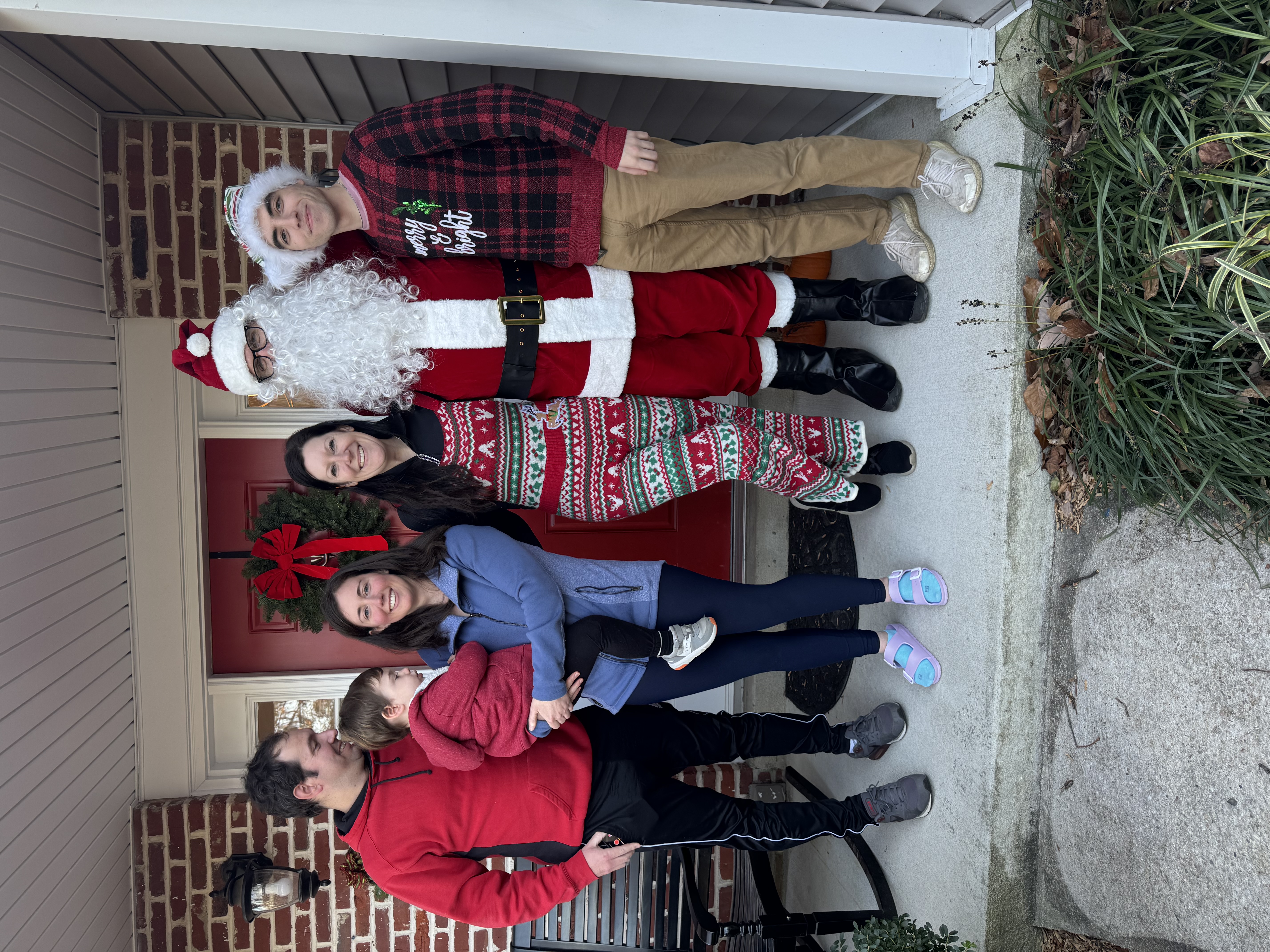 Photo of a Chester County real estate team wearing christmas outfits