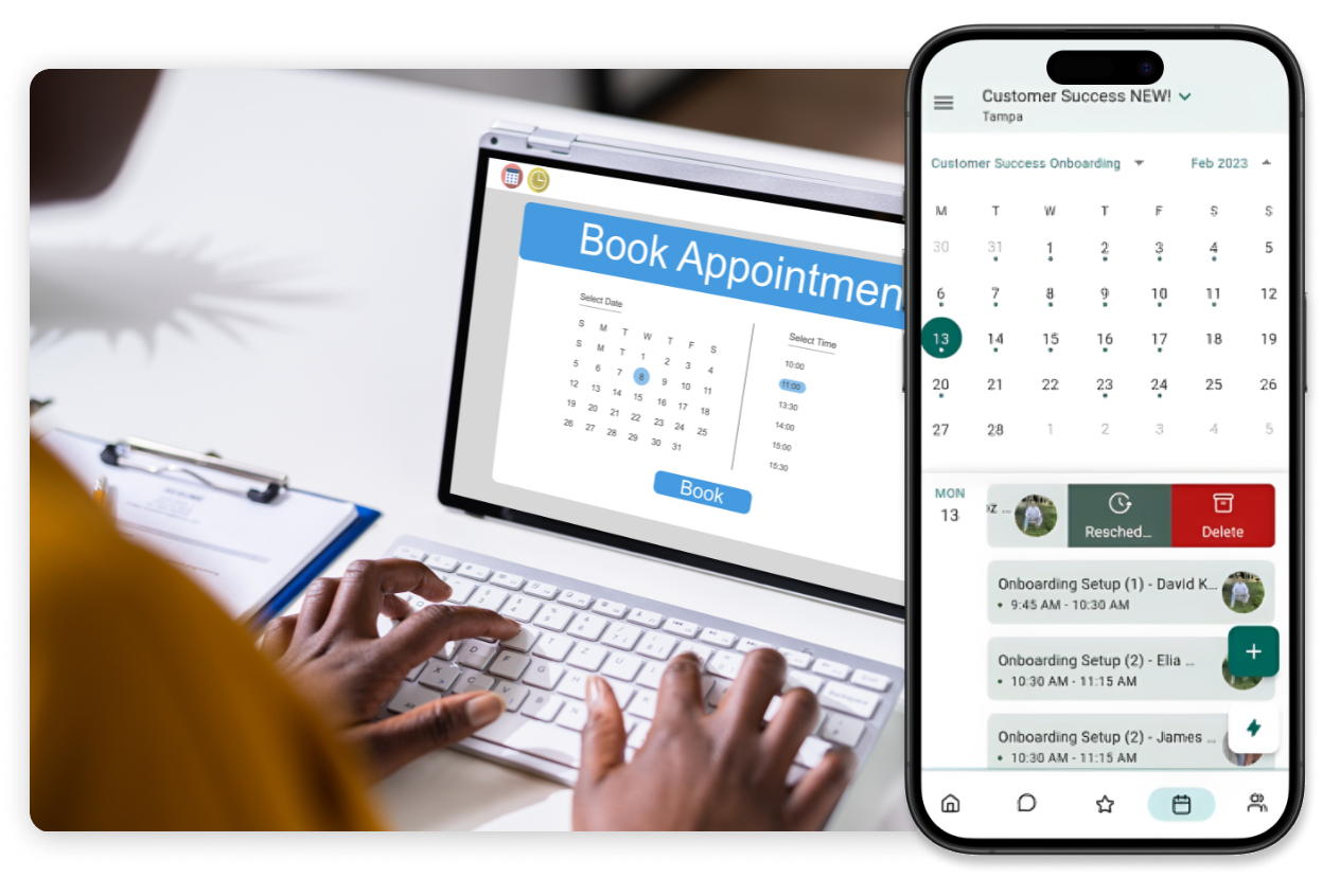 Online booking and appointment scheduling on desktop and mobile