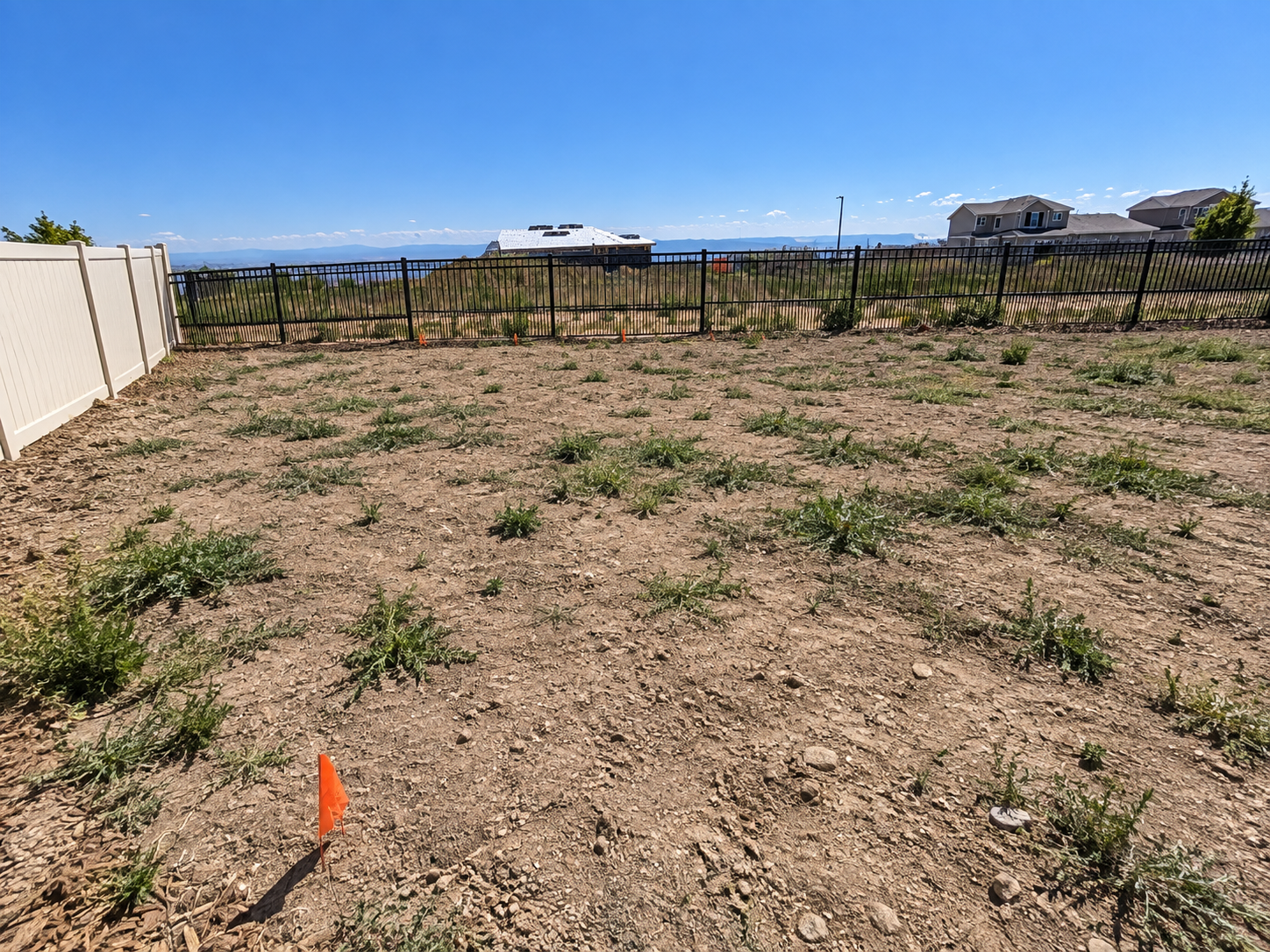 View Lot Finished Around a Fire Pit Patio before work began