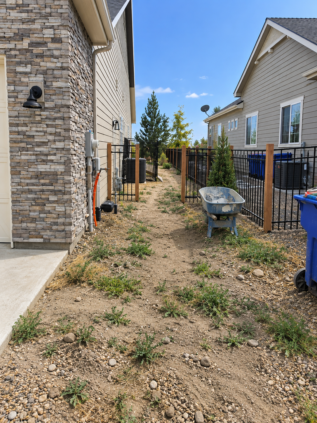 Side Yard Turned Into a Usable Walkway before work began
