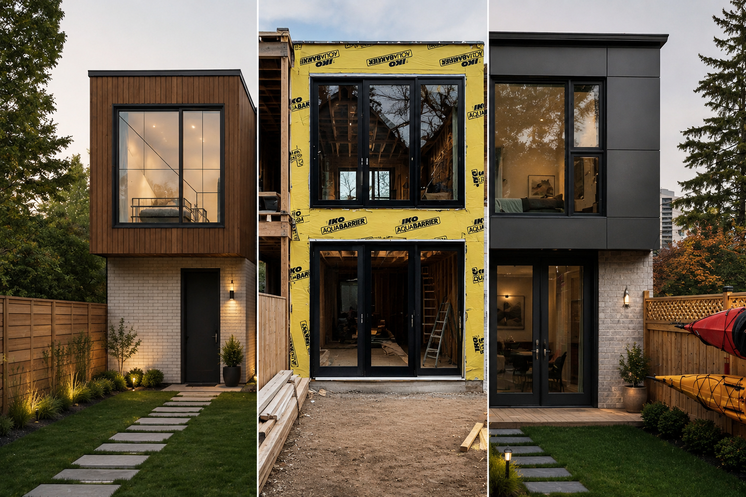 Finished laneway home at twilight