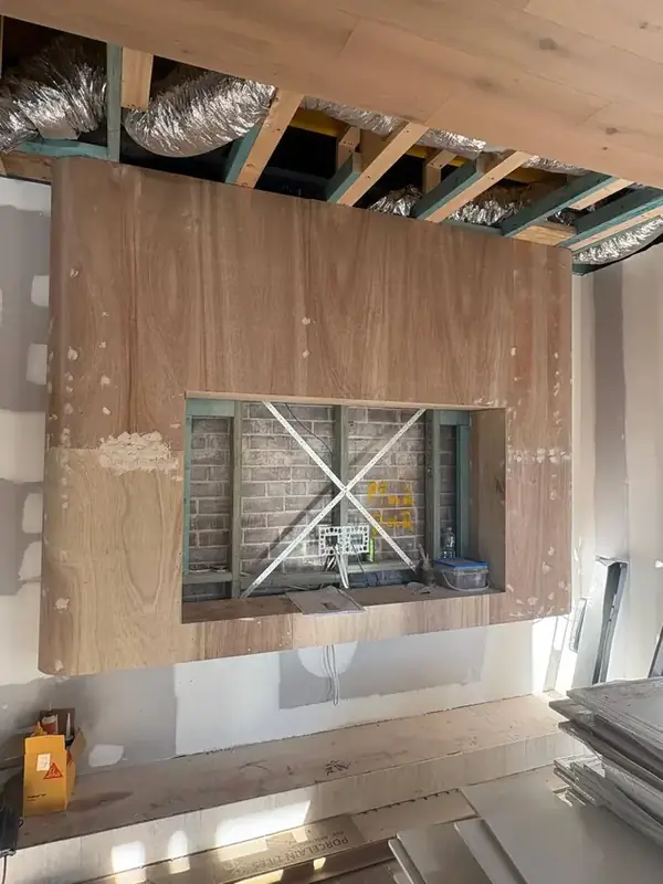 Custom timber feature wall