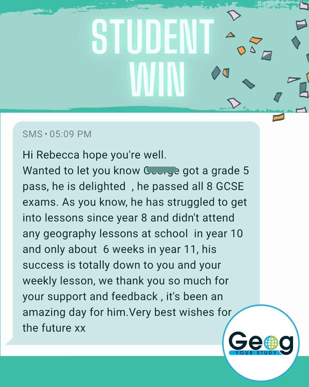 Student win: a grade 5 pass after missing school lessons