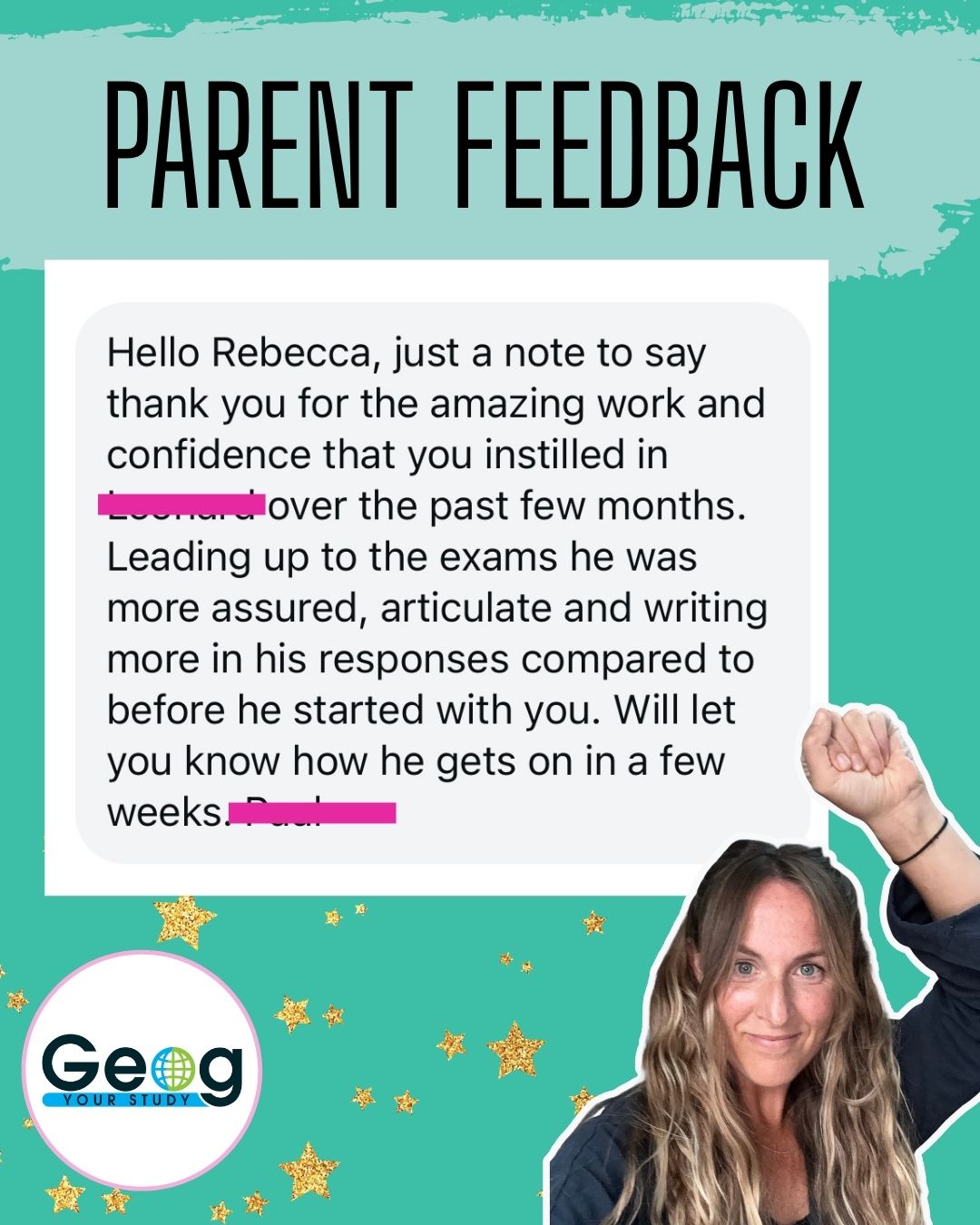 Parent feedback on growing confidence before exams