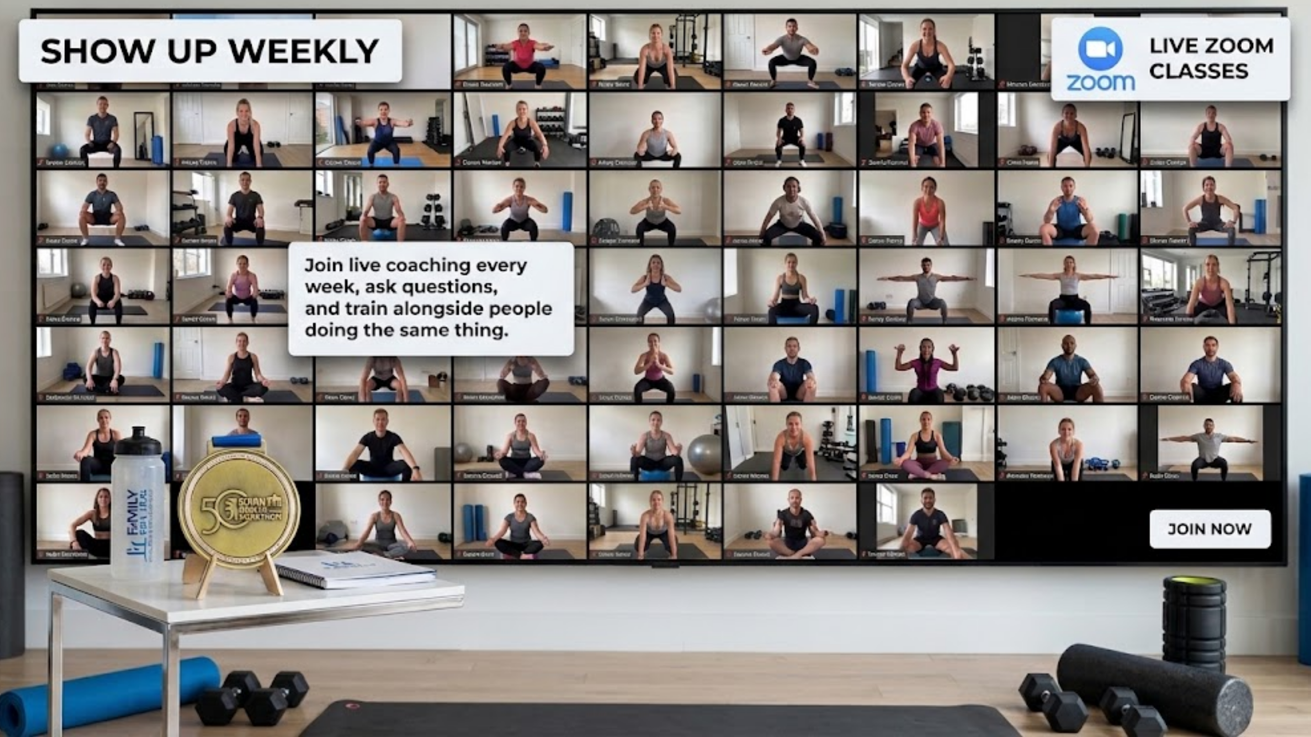Show up to weekly live coaching