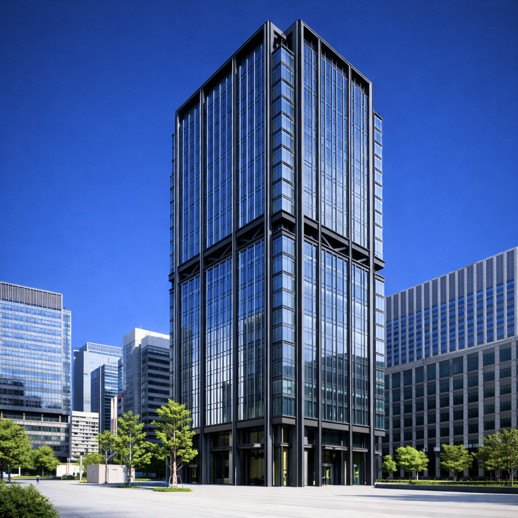 Contemporary glass office tower symbolizing commercial real estate development and investment opportunities.