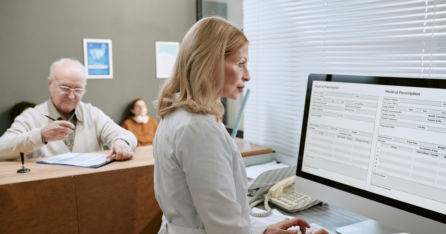 Doctor explaining coverage for outpatient tests and consultations under Medicare Part B. Doctor explaining coverage for outpatient tests and consultations under Medicare Part B.