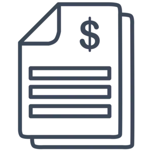 Smart financial statements and invoicing icon