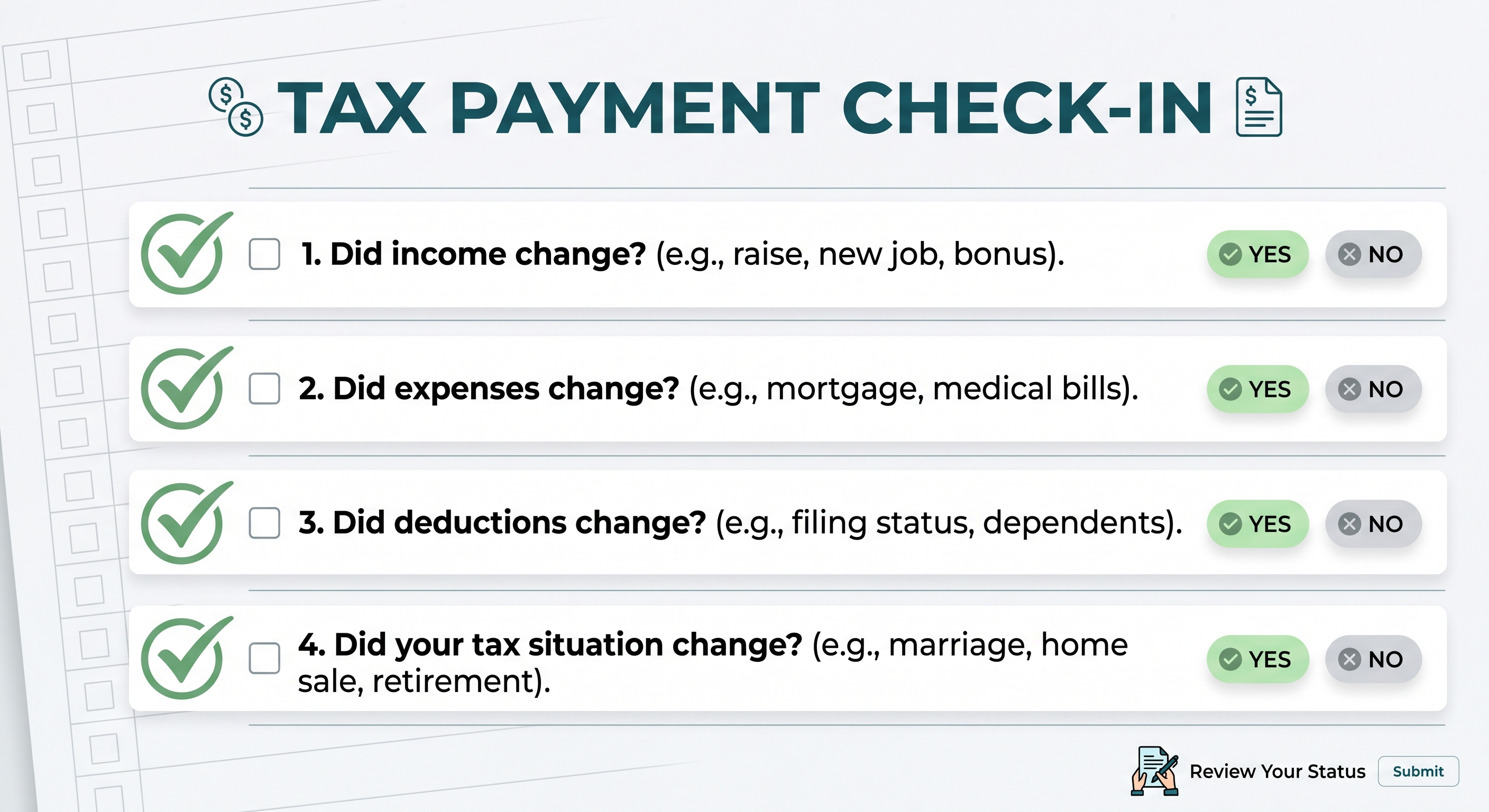 Quarterly estimated tax payment checklist for small business owners