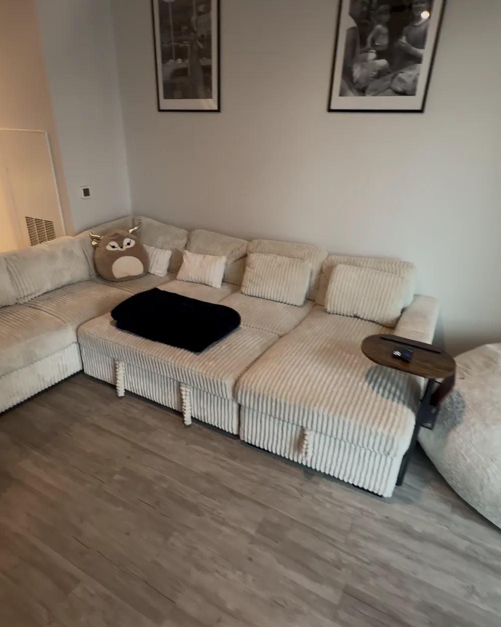 Same living room tidy and reset after cleaning