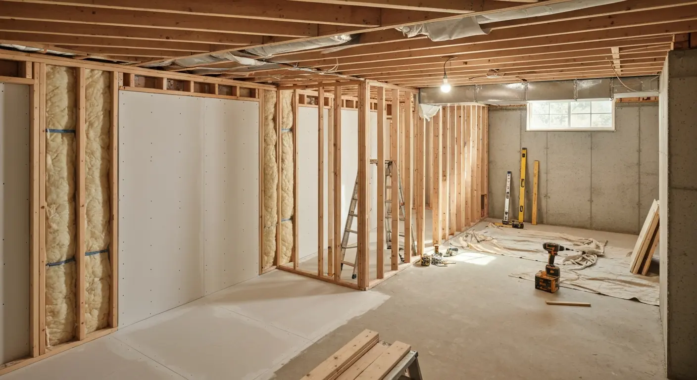 Finished basement space