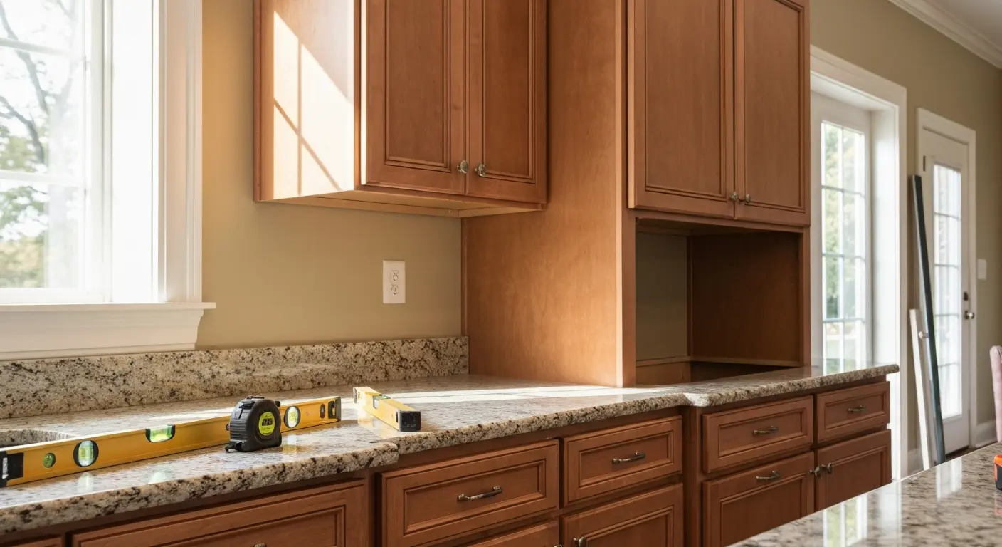 Custom kitchen cabinet installation