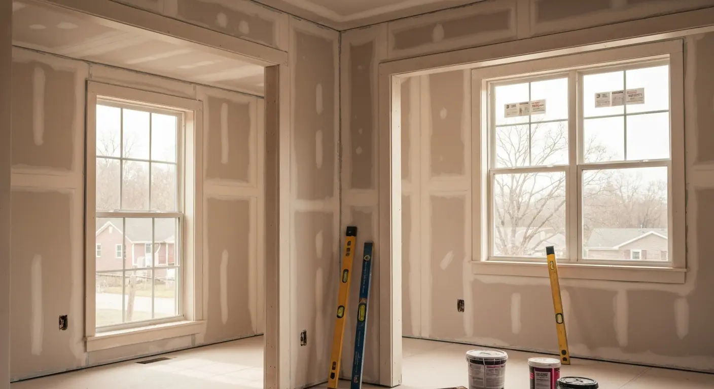 Master suite addition with new framing and finishing