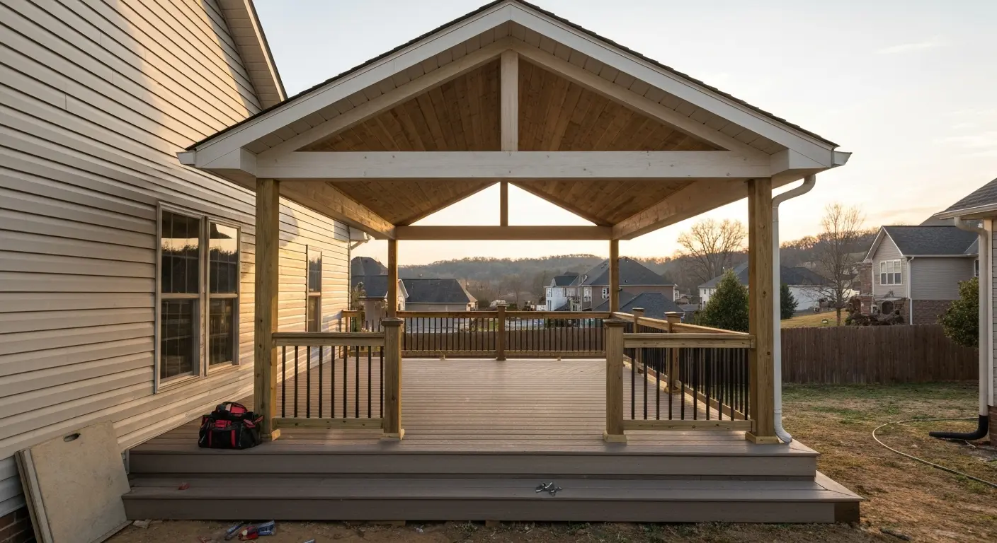 Attached covered deck project